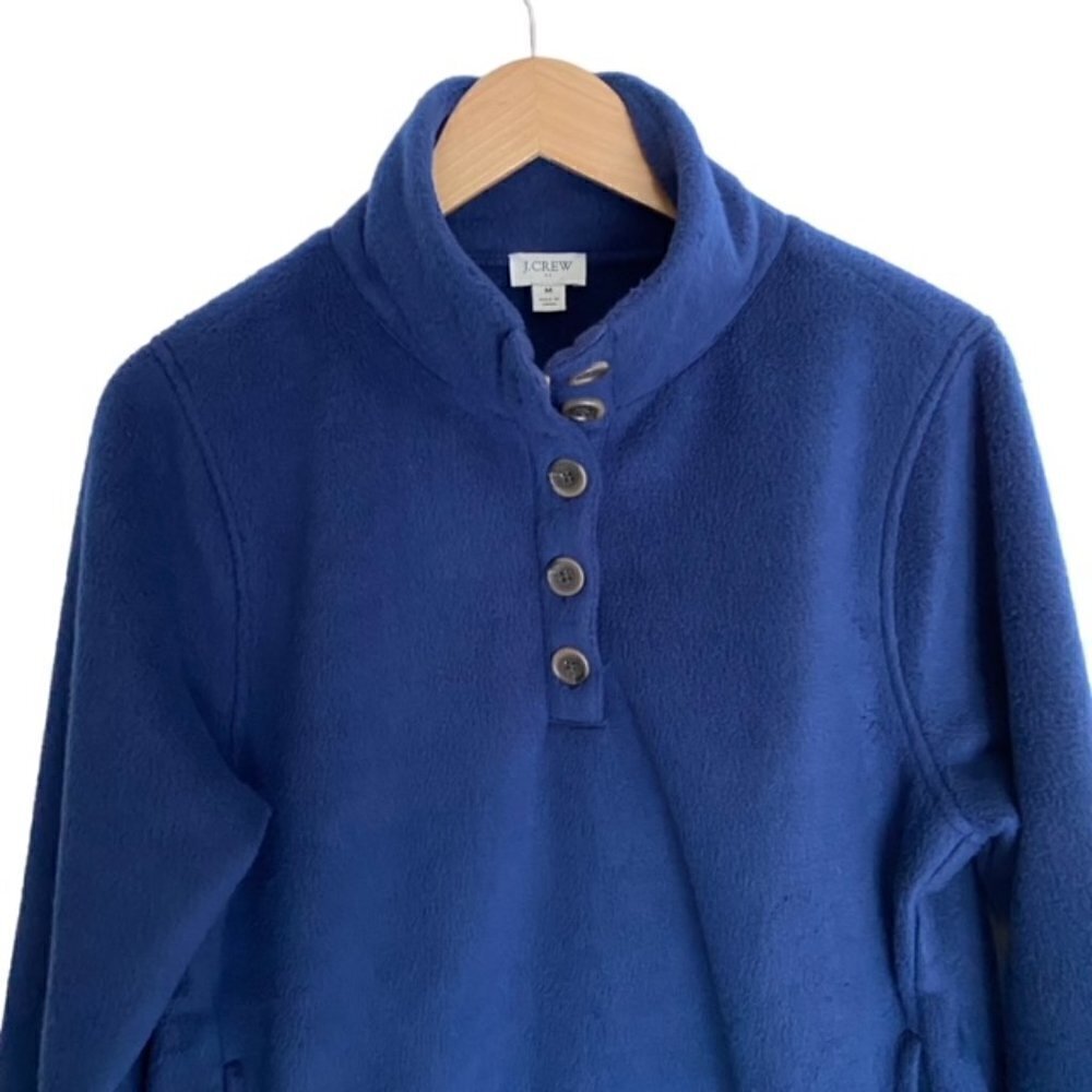 J. Crew Sherpa Button Front Tunic Pullover Medium - image 5